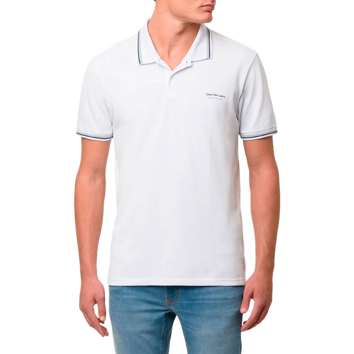 Polo Calvin Klein 3 Frisos Masculino