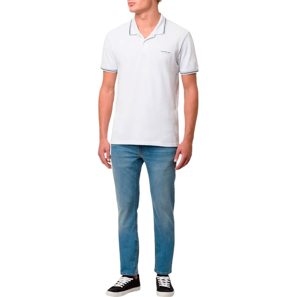 Polo Calvin Klein 3 Frisos Masculino