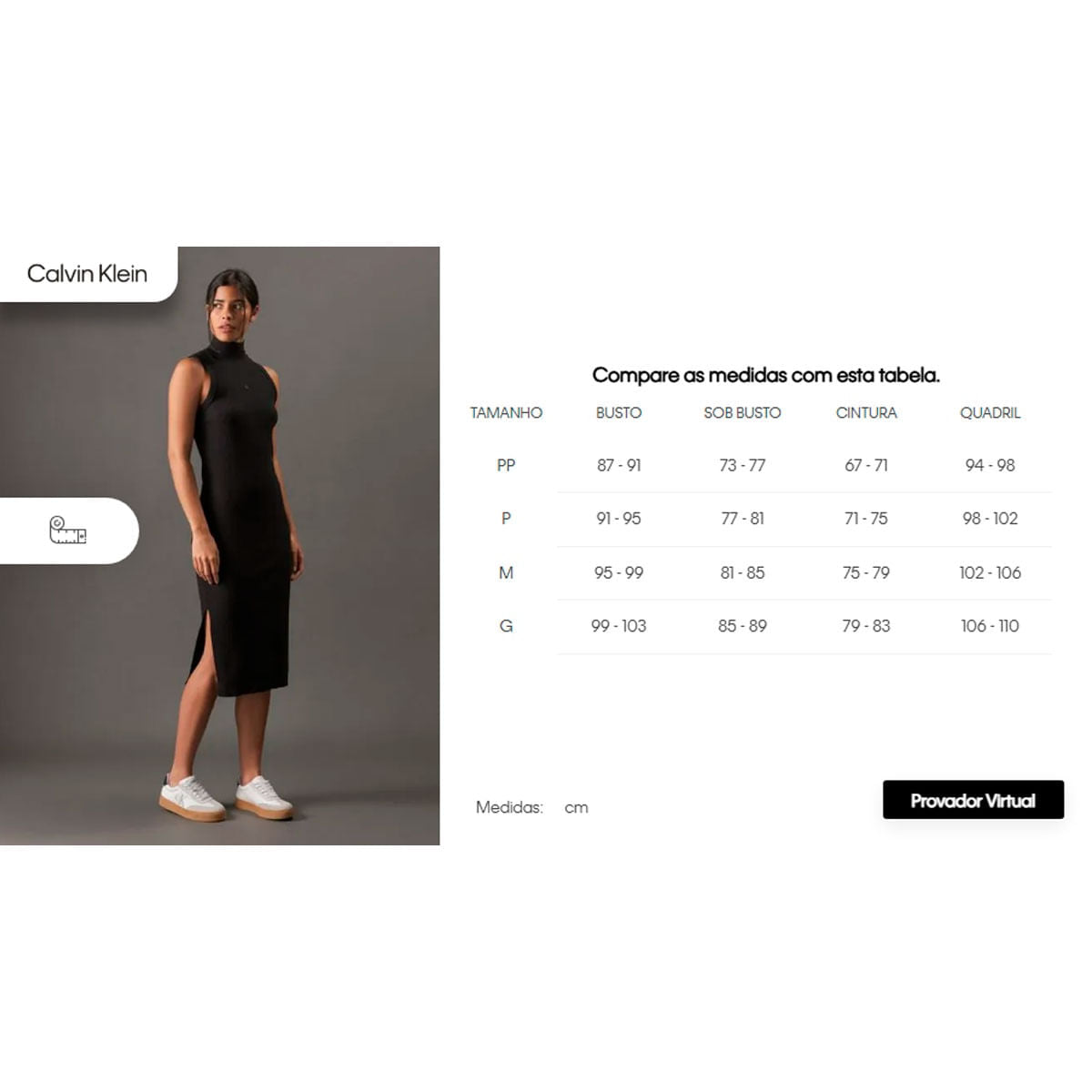 Vestido Calvin Klein Gola Alta Feminino