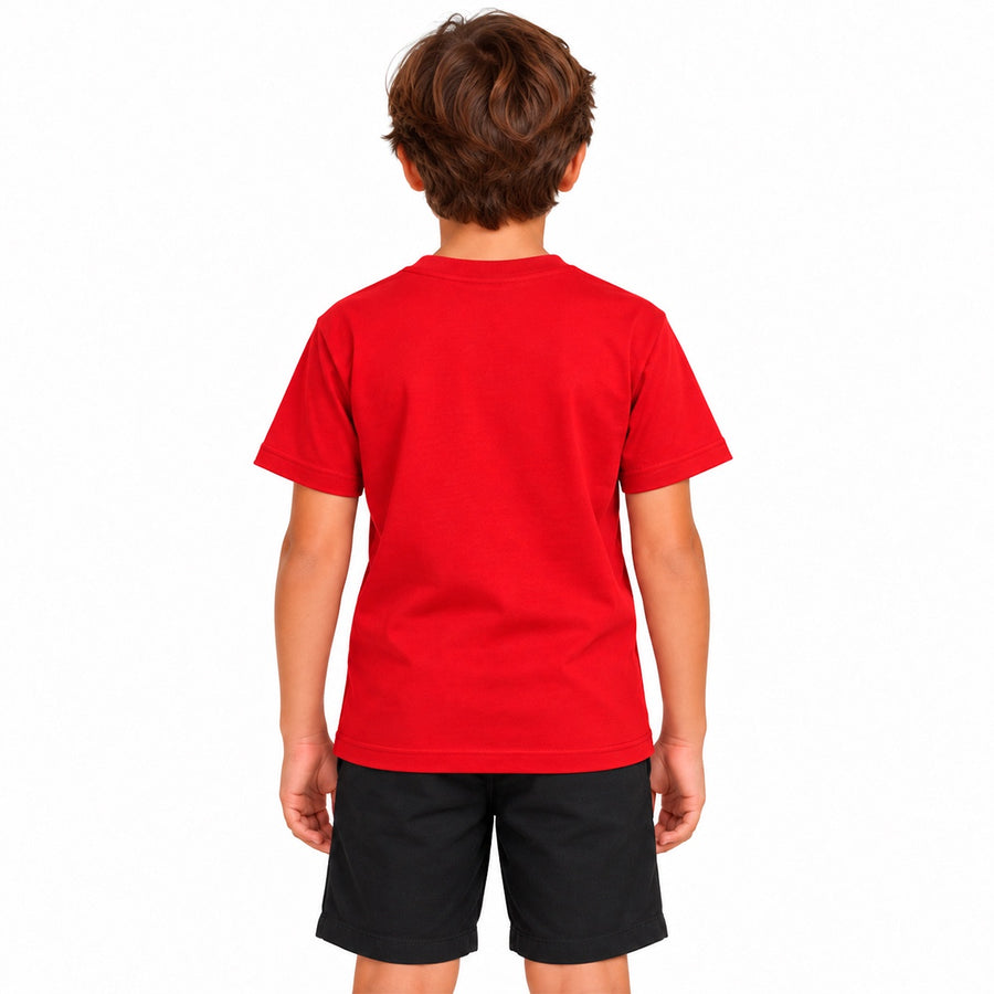 Camiseta Vans Stretch Infantil — Costas vermelhas e lisas