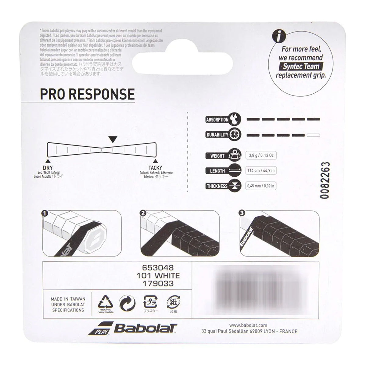 Overgrip Babolat Pro Response X3 Unissex