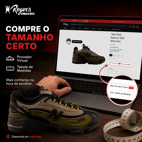 Provador Virtual da Roger's Tênis: como achar o seu tamanho ideal (+ tabela de medidas)
