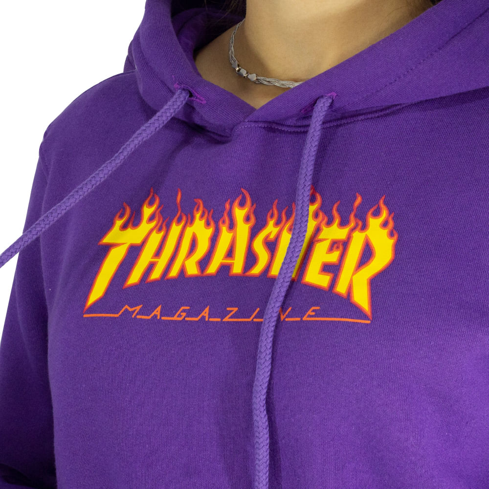Blusa Canguru Thrasher Crop Flame