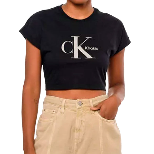 Camiseta Calvin Klein Cropped Khakis Feminino