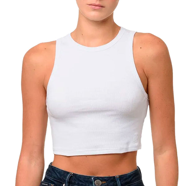 Regata Calvin Klein Cropped Rib Logo Feminino