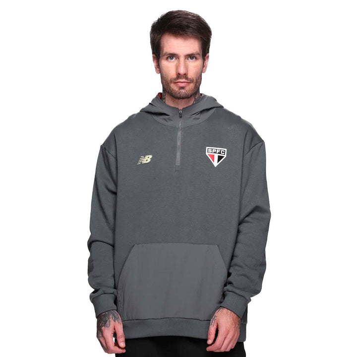 Blusa Canguru Aberto New Balance Spfc 2025 Masculino
