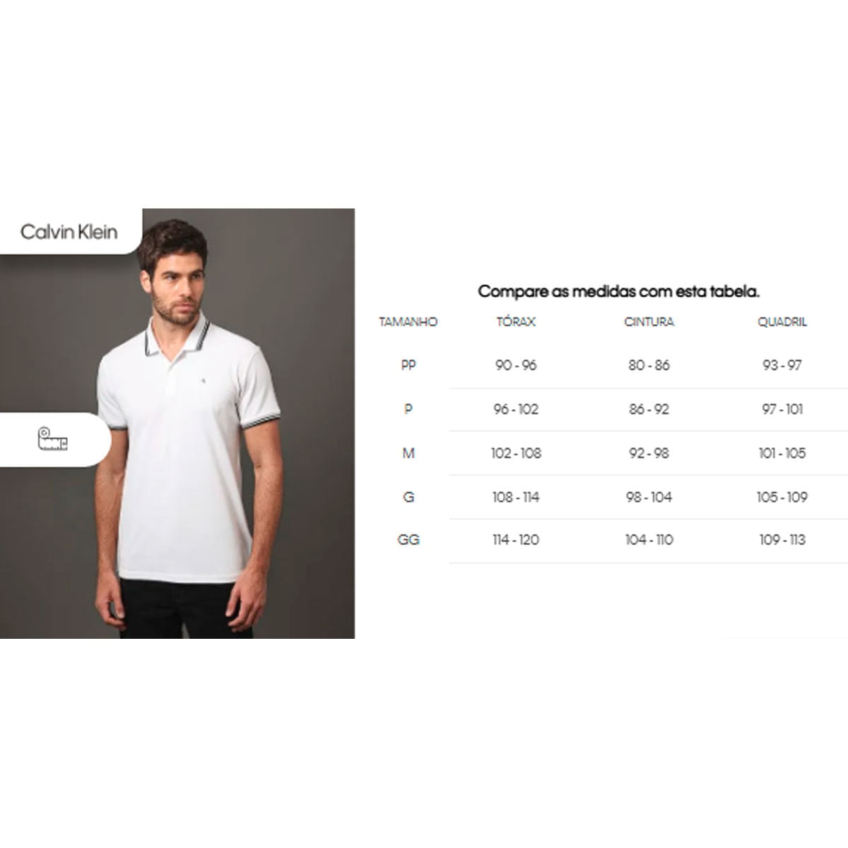 Polo Calvin Klein Listras Masculino