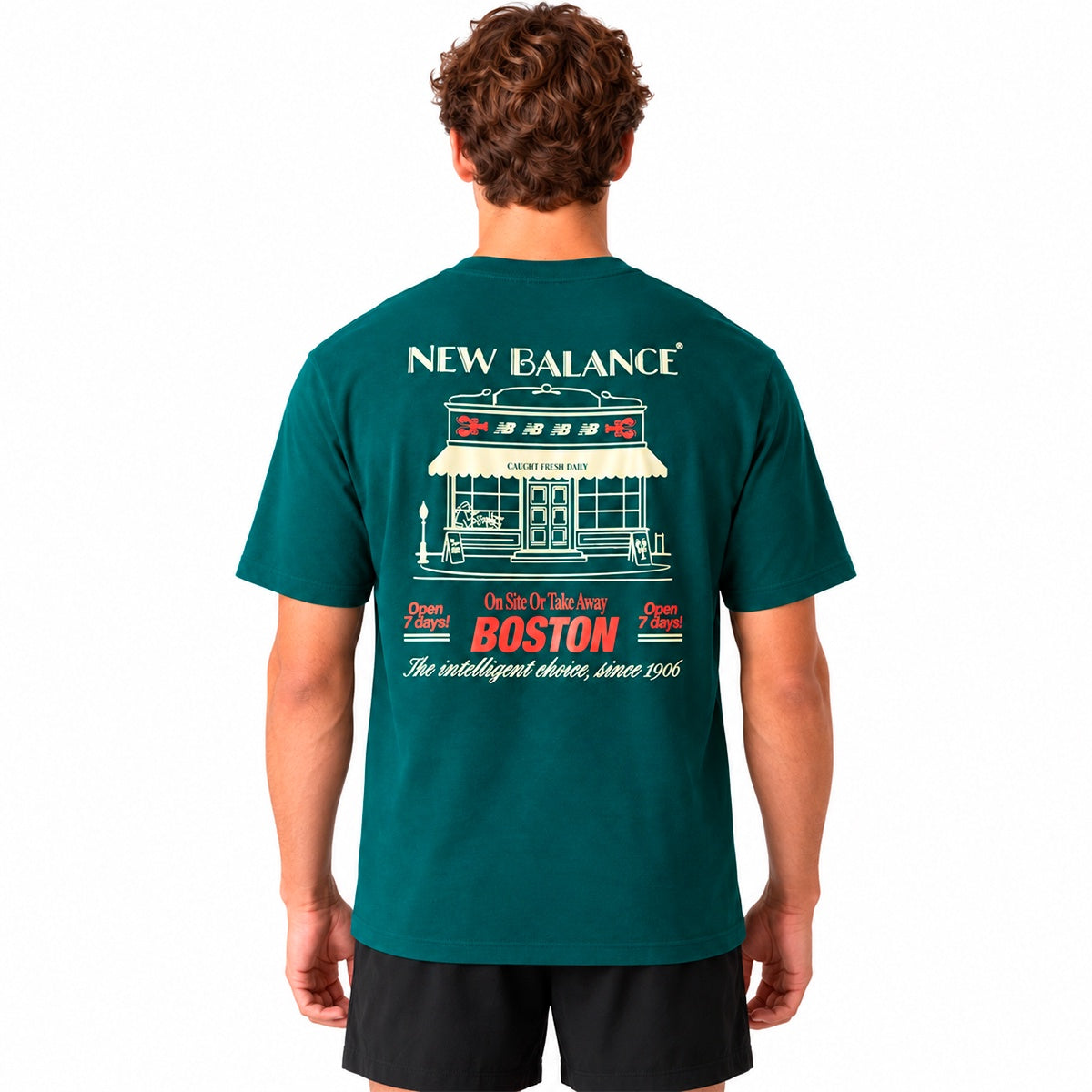 Camiseta New Balance Grab A Bite Boston Masculino
