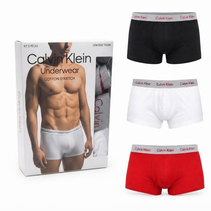 Kit Cuecas Calvin Klein 3X Low Rise Trunk Masculino