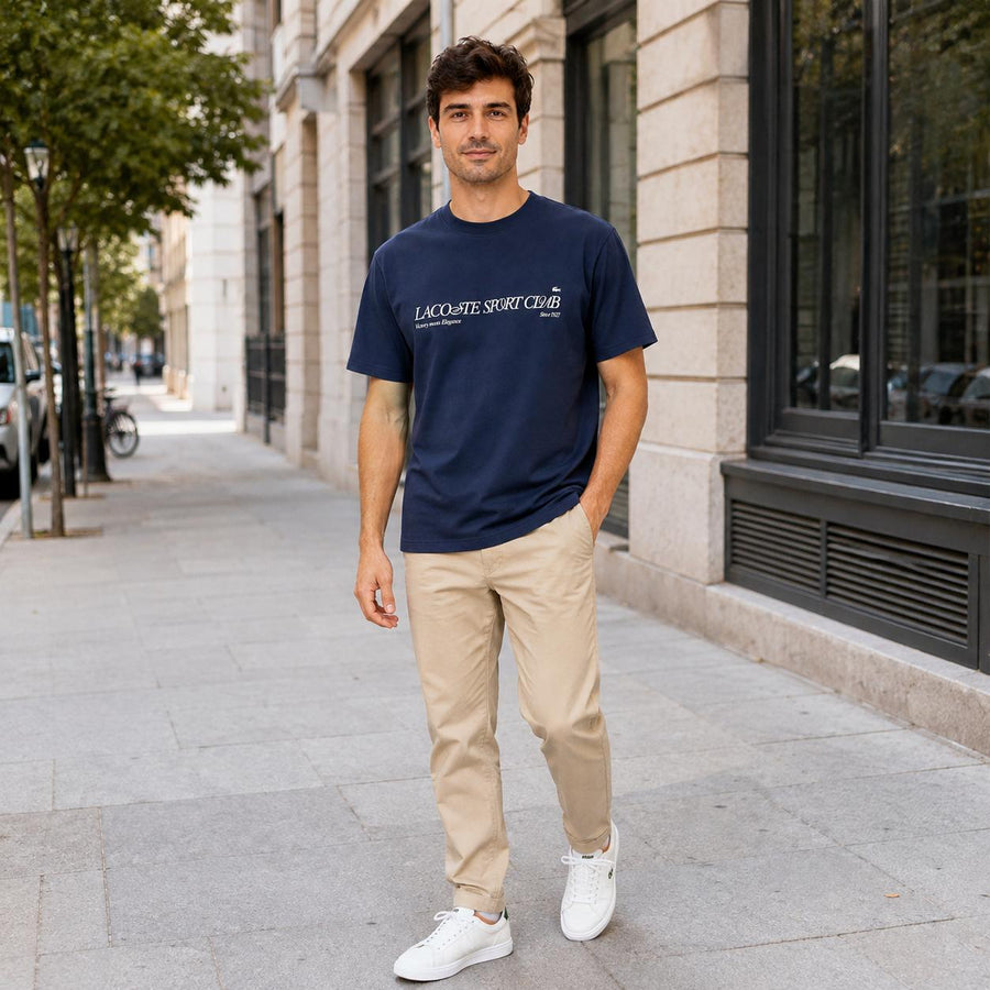 Camiseta Lacoste Classic Fit Masculino — Tecido macio que deixa o ar passar