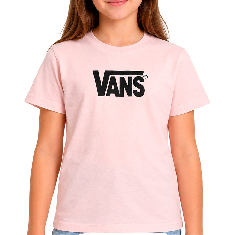 Camiseta Vans Stretch Infantil — O logotipo tem uma barra por cima