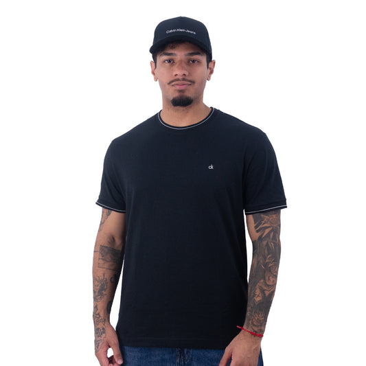 Camiseta Calvin Klein Gola E Punho Masculino