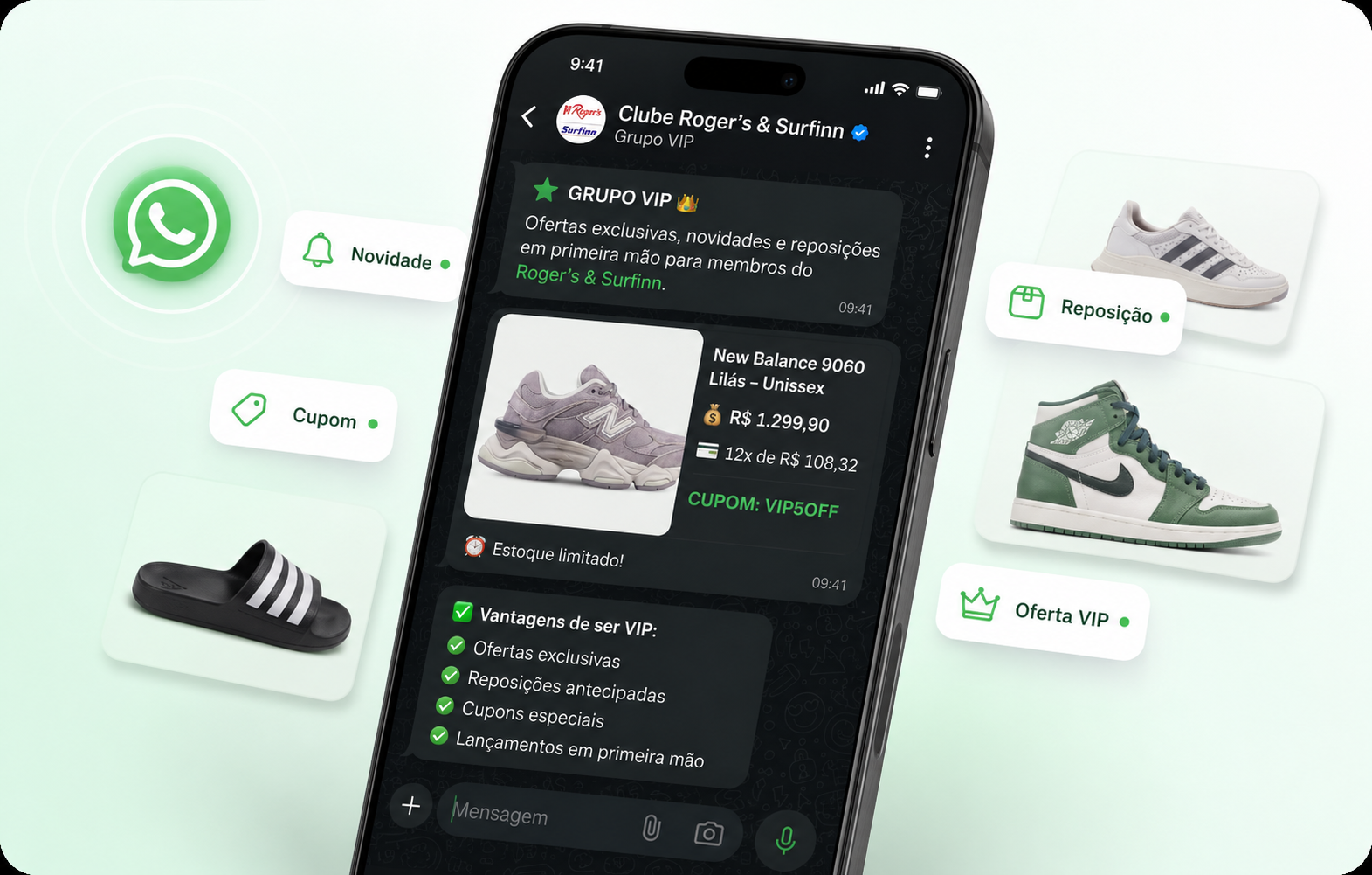 Prévia do grupo VIP no WhatsApp